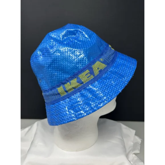 IKEA Bucket Hat KNORVA Frakta with Lining & Vent Holes Rain Hat Sun Blue Bag - Picture 3 of 7